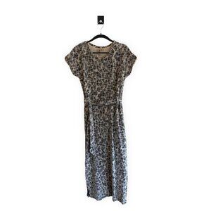 Dolan Left Coast Anthropologie Animal Print Cap Sleeve Midi Dress Size Small